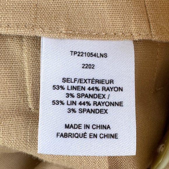 NWT Derek Lam 10 Crosby Sergio High Waist Wide Leg Linen Pants, Almond, Size 2 - Picture 11 of 12